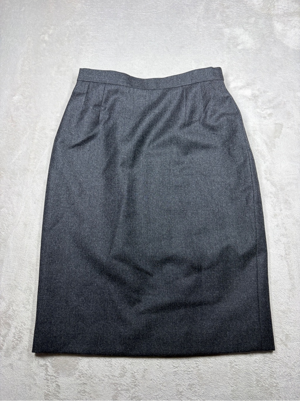 NWT Escada by Margaretha Ley Vintage Wool Cashmere Rock Grey Pencil Skirt 34